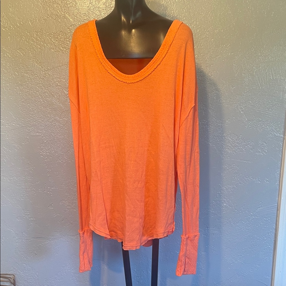 Bright Orange Long Sleeve Women's Top